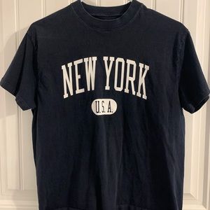 Navy blue New York short length Brandy Melville shirt S/M